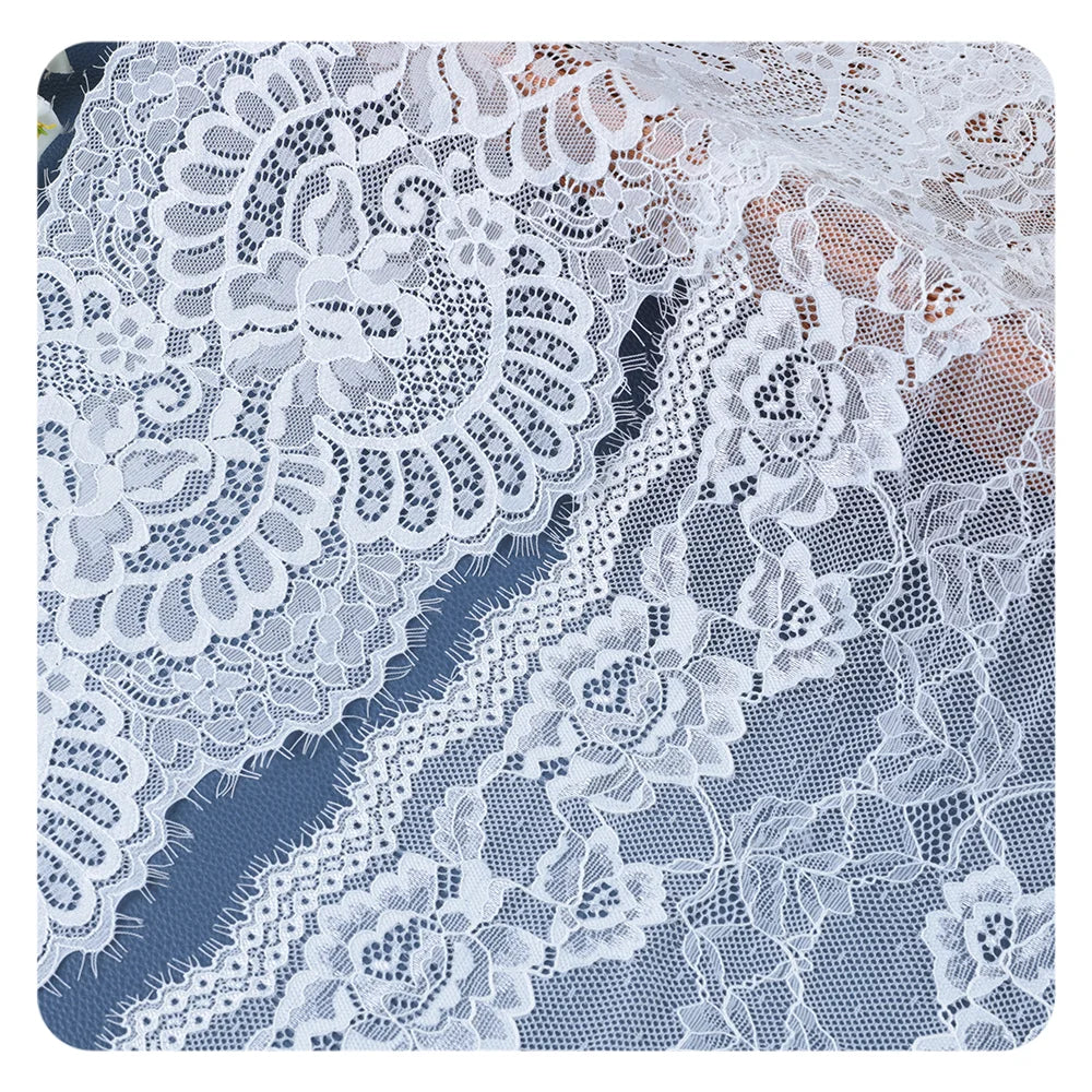 Warp Knitting Stretch Spandex Elastic Nylon Floral French Stretch Lace Trim for Clothing Accessories