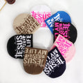 Manufacturer's New Arrival 1PC Autumn Unisex Knitted Hat "JESUS SAVED MY LIFE" Slogan for Outdoor Sports Like Cycling Skiing