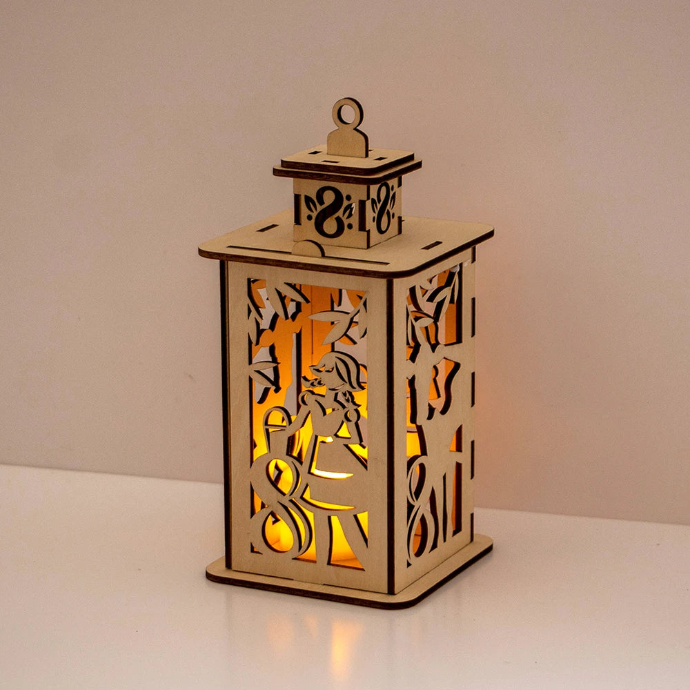 Custom Laser Cut Wood Lantern Christmas Advent Calendar Wood for Houses Decoration