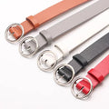 JULUN Custom Belt PU Belt Manufacture Belts for Women Multi-color With Silver Round Buckle Minimalist Waist Accessory