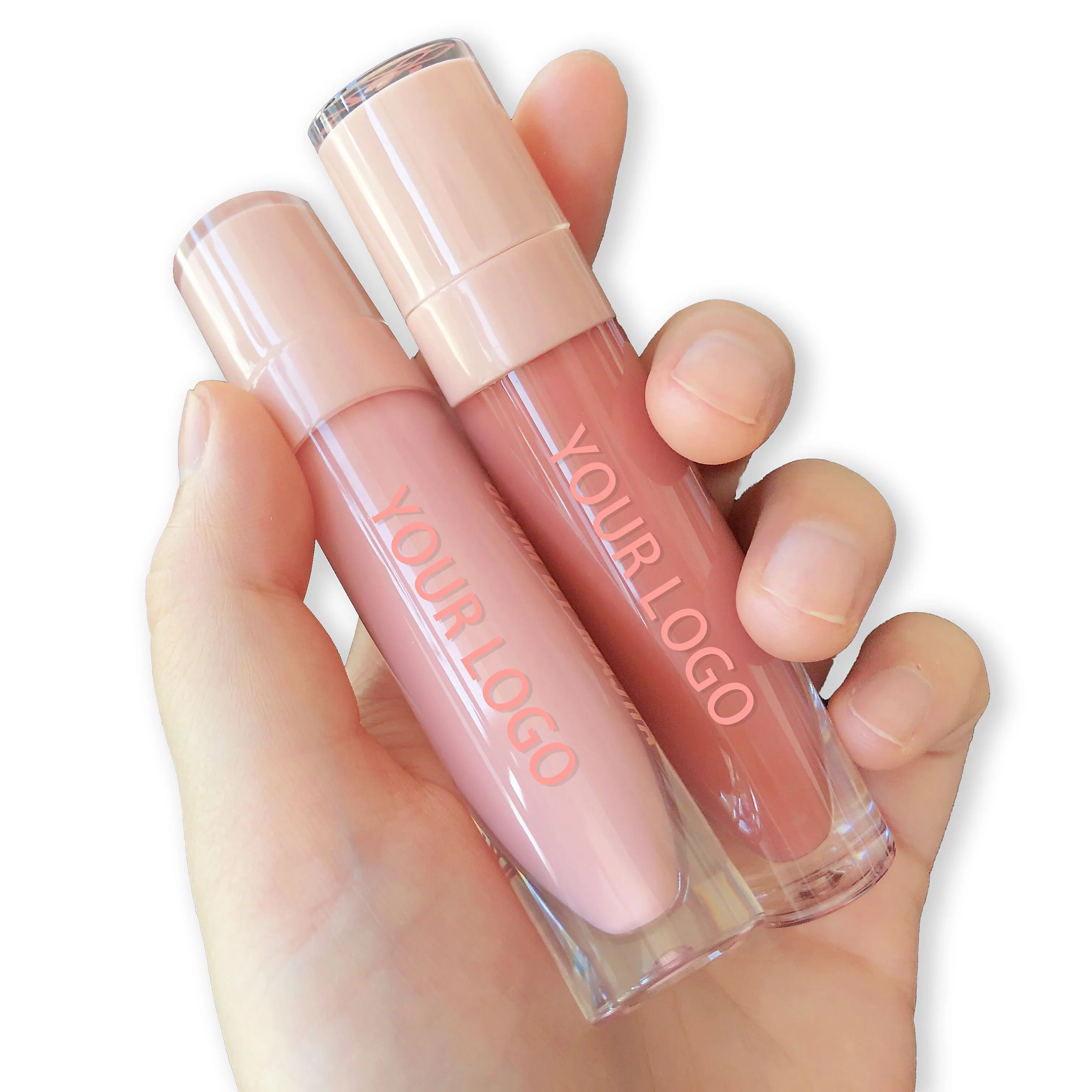 Custom Logo OEM Mineral Waterproof Long Lasting Liquid Moisturizing Beige Nude Lip Gloss with Private Label