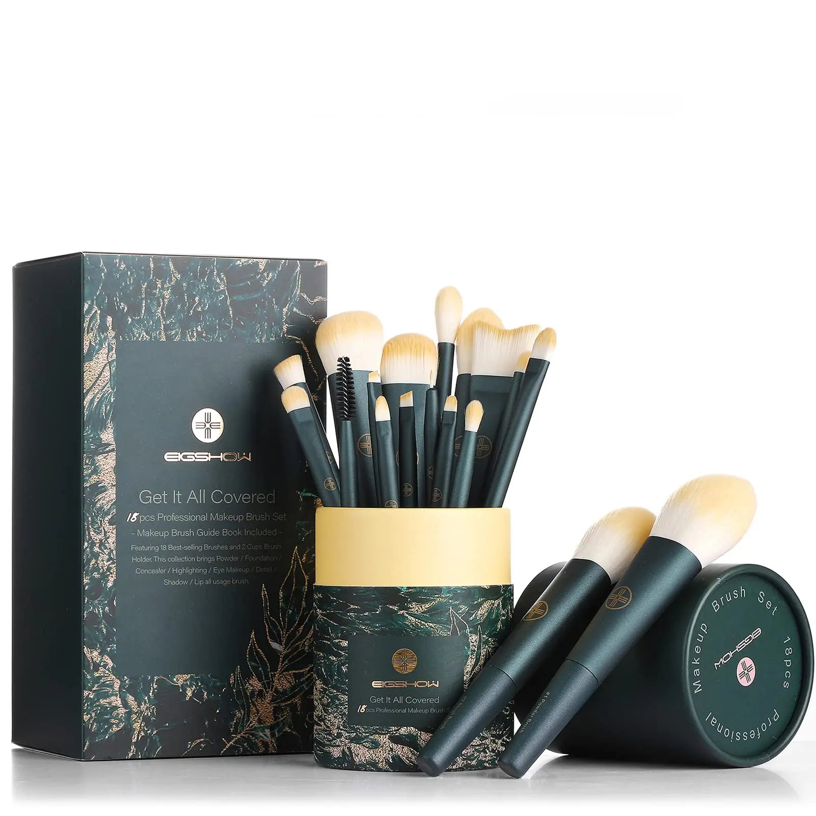 Professional Makeup Brush Set 18 Pieces Grip Comfortable and Convenient Eyeshadow Blush Powder Base Blend Brush
