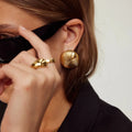 Ilona Wholesale 18k Gold-plated Earrings Stainless Steel Retro Style Fashion Shell Stud Earrings