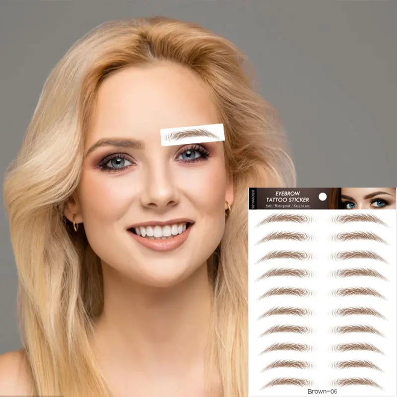 New Women Popular Designs Waterproof Lasting Makeup Hair-like Authentic Temporary Eyebrow Tattoo Sticker