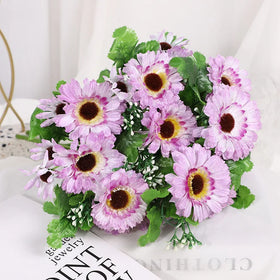 Handmade Realistic Silk Gerbera Daisy Flower Bunches Factory Direct Sale for Garden Home Decoration
