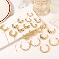 Factory Wholesale Hot Selling Geometric Brass 14K Gold Plated C Ring Women's Earrings Fashion Jewelry Earrings