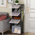 Shoe Rack 7 Tier Shoe Cupboard Storage Cabinet pp Plastic Shoe Racks Storage Organizer Waterproof and Dustproof