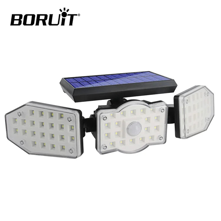 3 Head LED Solar Outdoor Light Motion Sensor Light Control Waterproof Wall Lamp Country House Garden Courtyard Street Lights