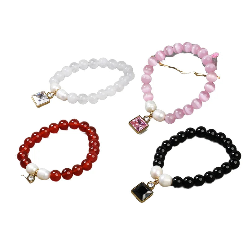 Wholesale Custom Designer Rose Quartz Bracelet Natural Gemstone Charm Jade Beads Ball Shape for Gift