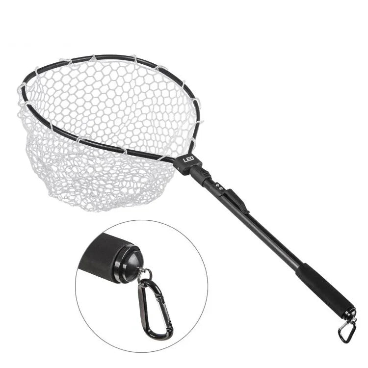 New Design 405g 45cm 85cm Length China Supplier Aluminum Abs Telescopic Foldable Landing Fishing Net
