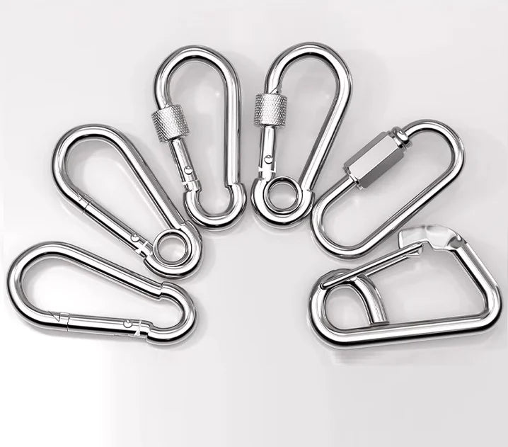 Rectangular Round Zinc Finish Carbon Steel Carabiner Buckle Spring Clasp General Industry Snap Hook for Keychain