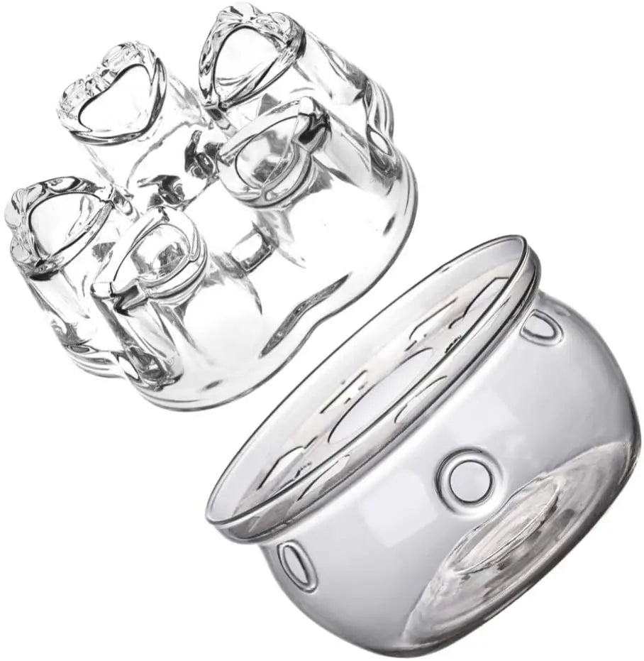 Stocked Modern Stove Heating Eco-Friendly Borosilicate Heart-Shape Tea Warmer Base Solid Crystal for Teapot Coffee & Tea Set 1L