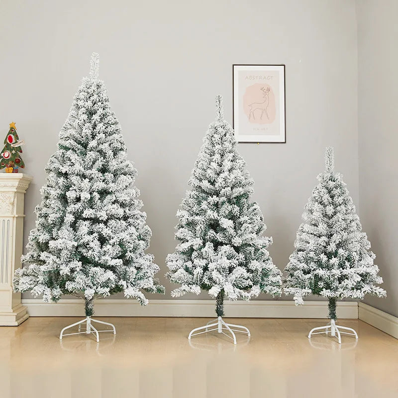 PVC Simulation Snow Falling Shopping Mall Window Decoration Christmas White Plush Christmas Tree