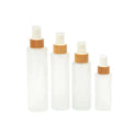 Translucent Frosted Bamboo Spray Bottle Lid Manufacture 50ml 150ml Oil Shampoo Lotion Bottles with Pump for Mascara Wig Use