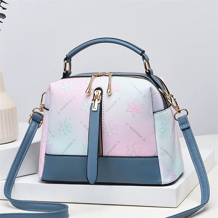 New 2025 Top Quality Tote Mini Green Luxury Pu Leather Women Hand Bags Graffiti