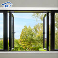 Aluminum Alloy 48x48 Modern Swing Casement Windows Double Tempered Glass Stainless Steel Flyscreen Customized Size Dust-Proof