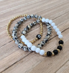 Fashion Jewelry Bracelet Natural Leopard Pattern Stone Waterproof Stainless Steel Beaded Bracelet Custom Jewelry Wholesale