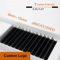 YY Shaped Eyelash Extensions Double Tip Promades Eyelash Fan Pro Made Eyelash Fan 8mm-25mm Short Stem