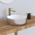 Modern Silver Color Ceramic Vessel Basin with Smooth Surface Above Counter Installation for Bathroom Decoration