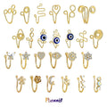 POENNIS Women's Trendy Gold Plated Crystal & Rhinestone Nose Clips & Rings with Micro-Inlaid Design-Gift for No Piercing Use