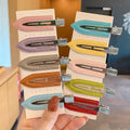 Wholesale Custom logo Women Girls Leather Creaseless Traceless Seamless pink No Crease Bend Hairclips Makeup Hair Clip