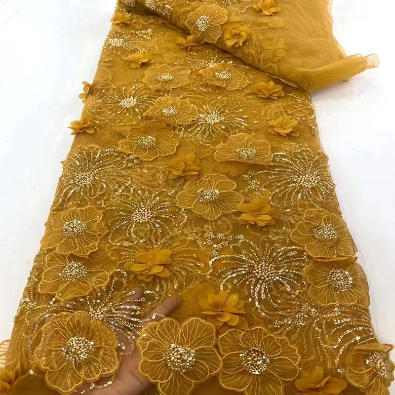 Fabric 3d Flower Lace Fabric for Wedding Party