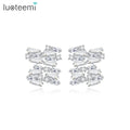 LUOTEEMI Cubic Zirconia Stud Geometric Small Woman Elegant Diamond Cute Earing Lady New Hot Summer Earring