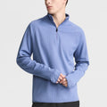 Men's Performance 1/4 Zip Solid Waffle Knit Stand Collar Pullover Sweatshirts Regular Sleeve with Zipper Pockets Spring