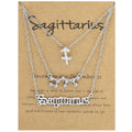 3pcs/Set 12 Zodiac Sign Necklace for Women Pendant Chain Choker Birthday Jewelry With Cardboard Card