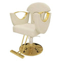 Cheap Price 175 Degree Recline Plywood Frame Chrome Base and Steel Footrest Hairdressing Styling Chairs