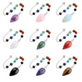 Fashion Natural Agate Stone Droplet Shaped Crystal Pendant and Color Chain Healing Stone Bead Handicraft for Unisex As Gift