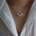 New Fashion 18k Gold Stainless Steel Pearl Necklace for Women Pendant Choker Necklace