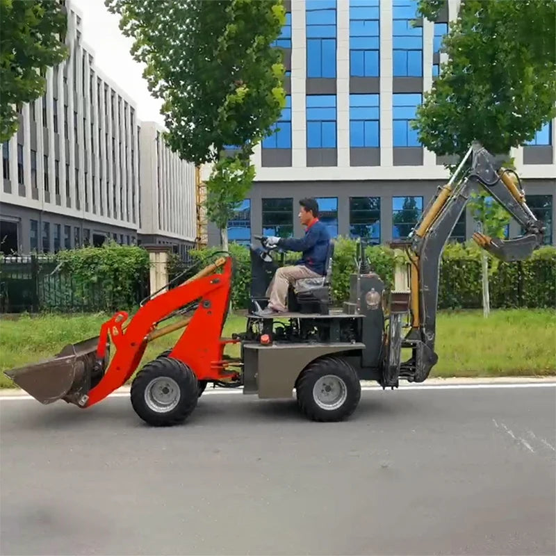 SECSUN 2024 Free Shipping China Factory Wheel Mini Backhoe Excavator Loader 4x4 Backhoe Loader for Sale