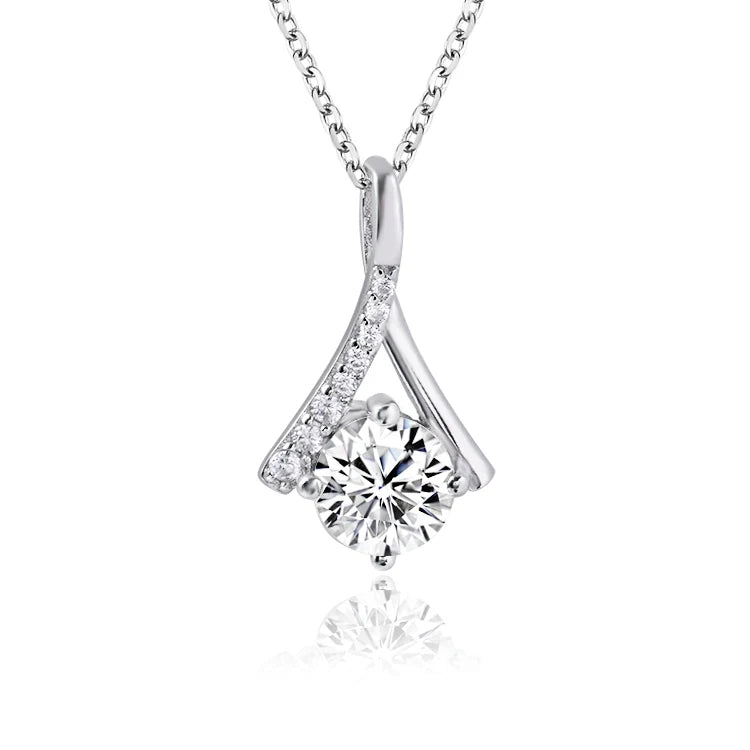 Body Jewelry Sterling Silver 925 Silver Necklace D VVS Moissanite Pendant Link 18K Gold Plated Charm Chain