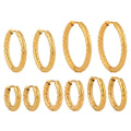 Fashion Waterproof Jewelry Stainless Steel Circular Earring 18k Gold Plated Glossy Hoop Creative Earrings YF5033 MegaBDM