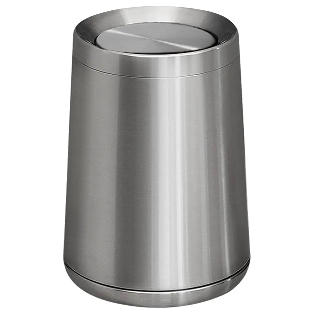 High Quality Eco-Friendly Stainless Steel Trash Can with Rolling Cover Round Bin for Bathroom Kitchen Office