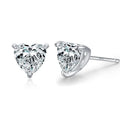 ED3185 Fashion 925 Silver Ear Stud Earrings Exquisite Simple Heart Temperament Shine Cubic Zirconia Earrings Wedding Jewelry