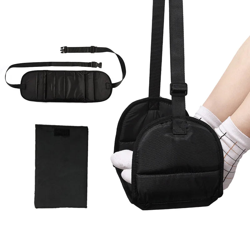 Portable Adjustable Footrest Hammock for Airplane Travel Long Flight Bus Train Office Travel Accessories for Leg Rest Foot Sling