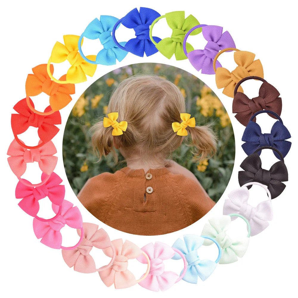 Wholesale Korean Version Sweet Versatile Candy-colored High-quality Hair Rope Kids Girls Boutique Hairbands Children's Bow Hair