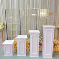 Hot Selling Modern European Style PVC Carved Roman Columns Pillar Square Wedding Plinth Carton Cake Accessory for Party Road