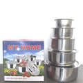 5pcs Soup Stock Pots Set Bowl Cooking Pots Casseroles Food Storage Containers Stainless Steel Cookware Sets Kitchen Cooking Pan