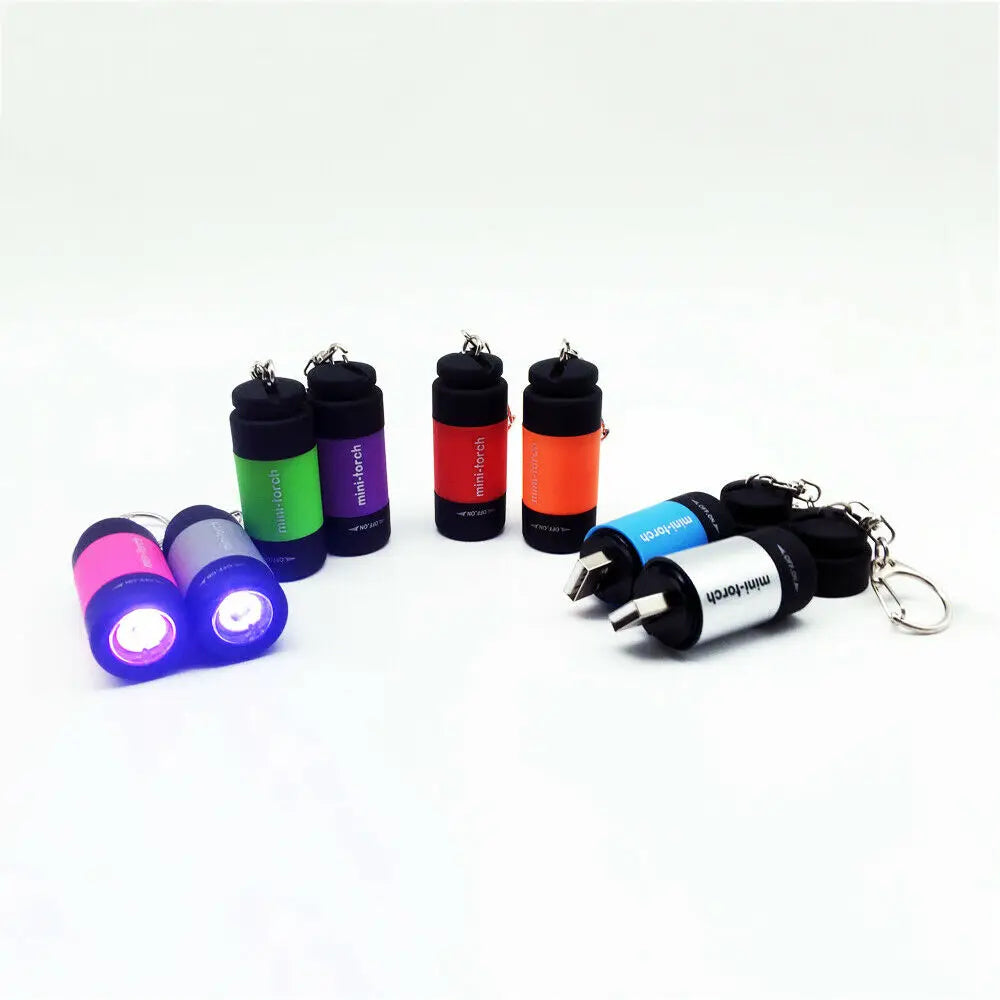 USB Charge Mini-torch Led Light Portable Flashlight Rechargeable Keychain