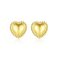 SP Korean 925 Stud Jewellery Gold Woman Heart Earring Sterling Silver