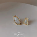 2023 Hot Selling Palace Asymmetrical Needle Retro Amber Earrings14K Gold Filled Stud Irregular Shaped Noble Vintage Earrings