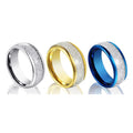 Ready to Ship Tungsten Meteorite Ring Plated Wedding Band Tungsten Carbide Men Rings