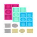 Diy 6 with Lace Pattern Soap Silicone Mold Oval Rectangular Soap Mold