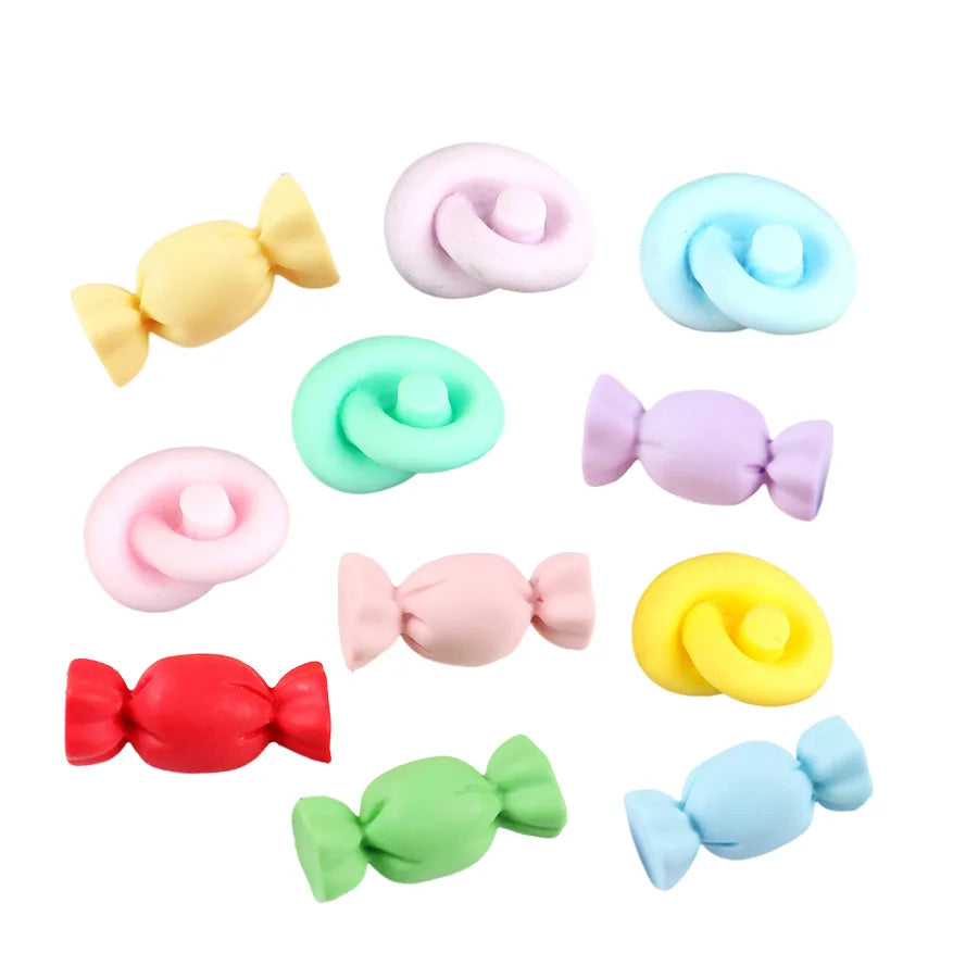 Hot Sale Lovely Matt Colored 3d Artificial Sweet Candy Resin Charm Diy Accessories