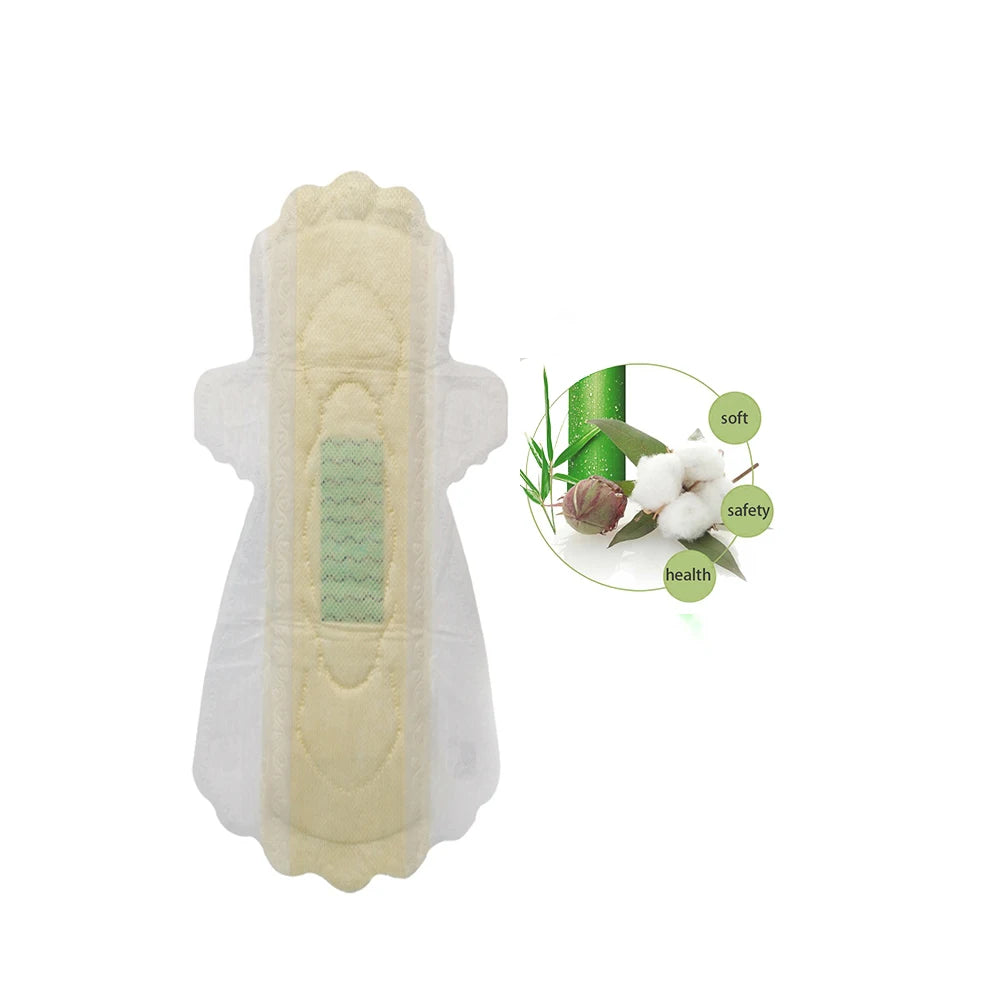 2024 Natural Bamboo Menstrual Pads Breathable Bamboo Fiber Sanitary Napkins