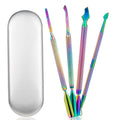 4Pcs/Box  Dual-ended Stainless Steel Cuticle Pusher  for Removing Gel Polish Clean Nails with Customize Private LOGO