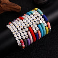 Customize Letter Name Handmade Polymer Clay Beaded Bracelet Boho Heishi Couple and Friendship Bracelets